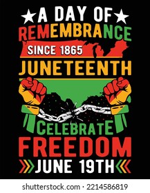 Juneteenth day black history equality culture African American independence t-shirt design