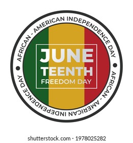 Juneteenth Day, celebration freedom, emancipation day in 19 june, African-American history and heritage.