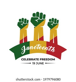 Juneteenth Day, celebration freedom, emancipation day in 19 june, African-American history and heritage.