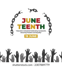 Juneteenth Day, celebration freedom, emancipation day in 19 june, African-American history and heritage. 