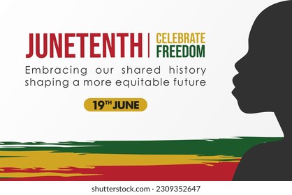 Juneteenth Day, celebration freedom, emancipation day in 19 june, African-American history and heritage.