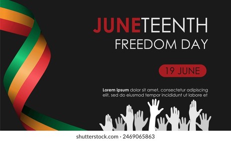 Juneteenth Day, celebration freedom, emancipation day in 19 june, African-American history and heritage.