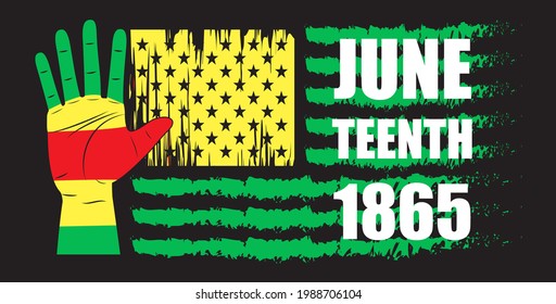 Juneteenth Day concept vector poster, banner, web, app. Freedom day. American social event is celebrated in June 19th. Afro-american heritage month. Fighting for black rights illustration.
