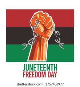 Juneteenth Day, Emancipation Day, 19 june, freedom day, african-American Independence Day, vector illustration.