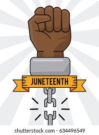 juneteenth day hand broken chain equality
