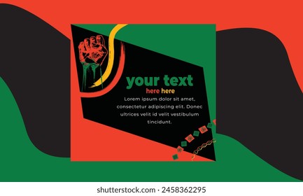 Juneteenth day social media post template vector design, Happy Juneteenth Day, America's second Independence Day 