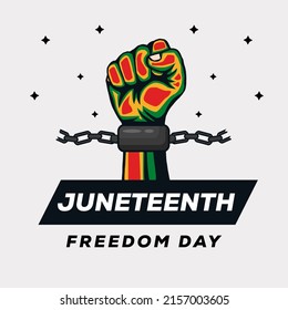 juneteenth design illustration with colorful hands