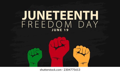 Juneteenth Emancipation Day. American holiday celebration of freedom, June 19. African-American history and heritage. Vector illustration