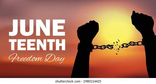 Juneteenth Emancipation Day Fist Raise Breaking Stock Vector Royalty Free 1980114425
