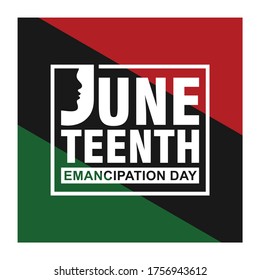 Juneteenth Emancipation Day. June 19, 1865. Design of Banner and Flag. Vector logo Illustration.