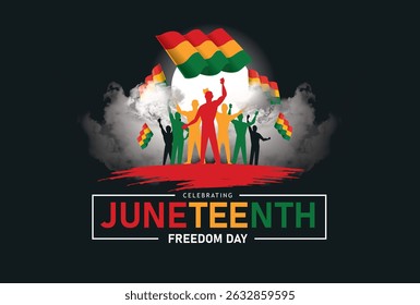 Juneteenth Emancipation Day June 19, 1865 Freedom Day in the United States of America. vector illustration holiday African American Independence Day banner. Pan-African flags Juneteenth Freedom Day 