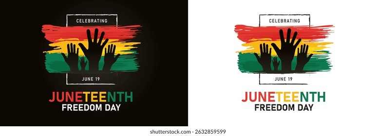 Juneteenth Emancipation Day June 19, 1865 Freedom Day in the United States of America. vector illustration holiday African American Independence Day banner. Pan-African flags Juneteenth Freedom Day 