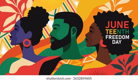 Juneteenth Emancipation Day June 19, 1865 Freedom Day in the United States of America. vector illustration holiday African American Independence Day banner. Pan-African flags Juneteenth Freedom Day 