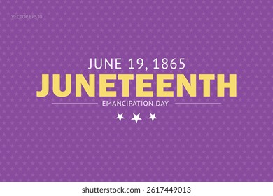 Juneteenth Emancipation Day with Stars Below Text