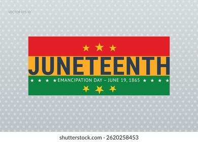 Juneteenth Emancipation Day Yellow Text Banner Design