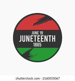 juneteenth emblem with red, black, green flag for juneteenth freedom day celebration on june 19th