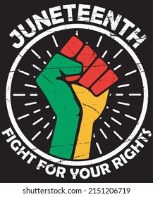 
Juneteenth Fight for your rights T-shirts and Merchandise Design