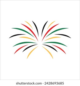 Juneteenth Firework Element Vector Design