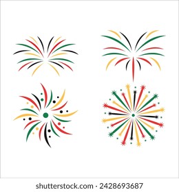 Juneteenth Firework Element Vector Design