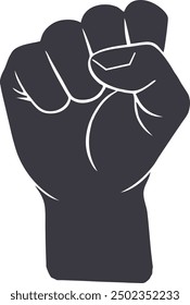 Juneteenth fist icon Vector y silueta de mano de puño