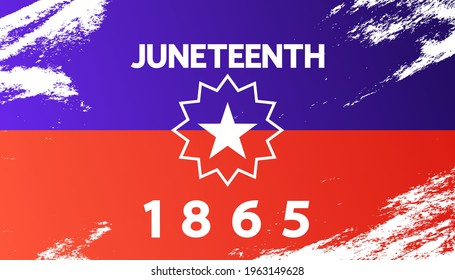Juneteenth flag 1865 poster, vector banner. African - american Independence day. Juneteenth celebrate black freedom. 