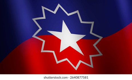 The Juneteenth flag background,  symbol of the Juneteenth holiday banner, commemorating the end of slavery in the United States