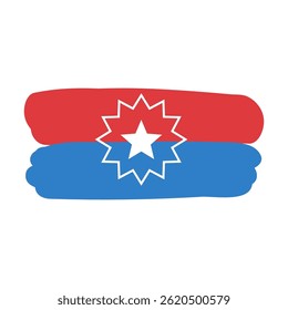 Juneteenth flag. Hand drawn design illustration.