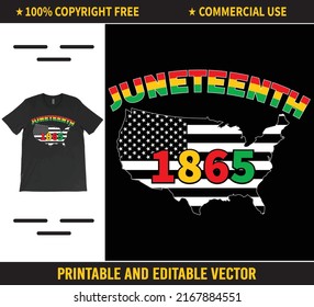 Juneteenth Flag June 19, 1865, Black History T-Shirt Vector, Black Lives Matter T-Shirt, Africa American Flag Vector.