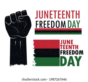 íconos de la mano levantada de la bandera de junio