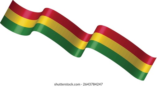 Juneteenth Flag Ribbon in 3d Design and Shape. Vector Illustration.