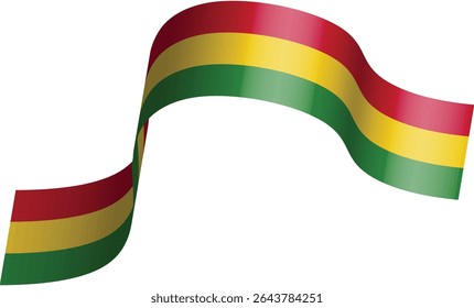 Juneteenth Flag Ribbon in 3d Design and Shape. Vector Illustration.