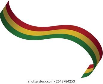 Juneteenth Flag Ribbon in 3d Design and Shape. Vector Illustration.