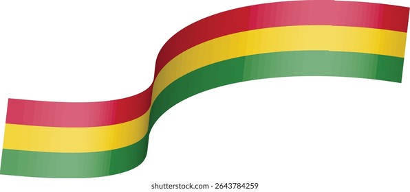 Juneteenth Flag Ribbon in 3D-Design und Form. Vektorgrafik.
