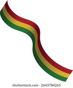 Juneteenth Flag Ribbon in 3d Design and Shape. Vector Illustration.