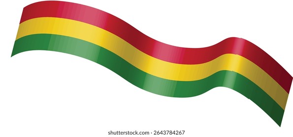 Juneteenth Flag Ribbon in 3d Design and Shape. Vector Illustration.