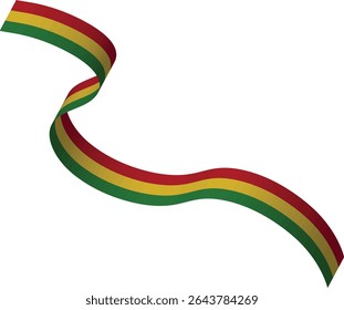 Juneteenth Flag Ribbon in 3d Design and Shape. Vector Illustration.