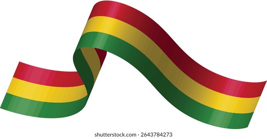 Juneteenth Flag Ribbon in 3d Design and Shape. Vector Illustration.