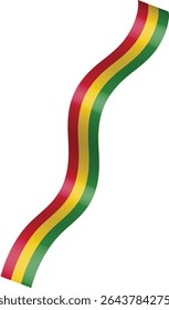 Juneteenth Flag Ribbon in 3d Design and Shape. Vector Illustration.