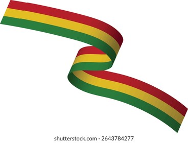 Juneteenth Flag Ribbon in 3d Design and Shape. Vector Illustration.