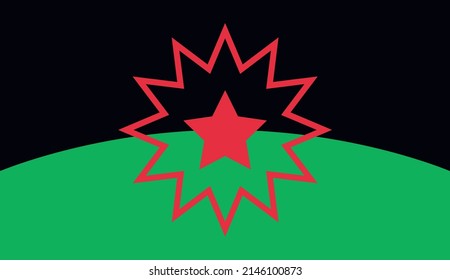Juneteenth Flag in unofficial colors. Since 1865. Design of Banner. Black history month. EPS10 vector.