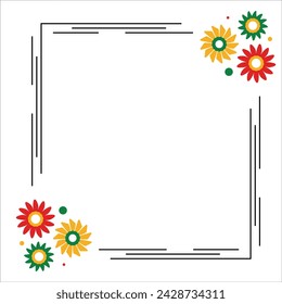 juneteenth flower frame design element collection