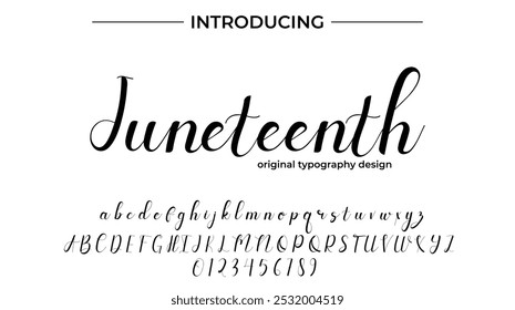 Juneteenth Font Stylish brush painted an uppercase vector letters, alphabet, typeface