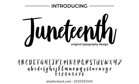 Juneteenth Font Stylish brush painted an uppercase vector letters, alphabet, typeface