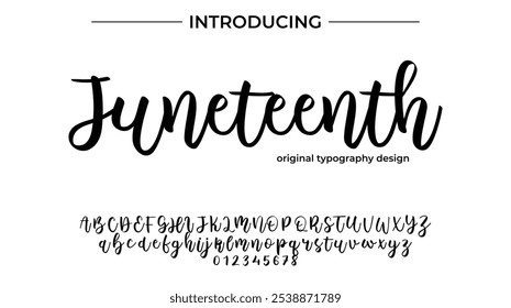 Juneteenth Font Stylish brush painted an uppercase vector letters, alphabet, typeface