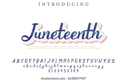 Juneteenth Font Stylish brush painted an uppercase vector letters, alphabet, typeface