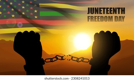 Juneteenth Fredom Day. Juneteenth is a federal holiday in the United States commemorating the emancipation of enslaved African-Americans. EPS10 vector