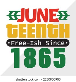 Juneteenth Free Ish Since 1865 SVG Printable Vector Illustration