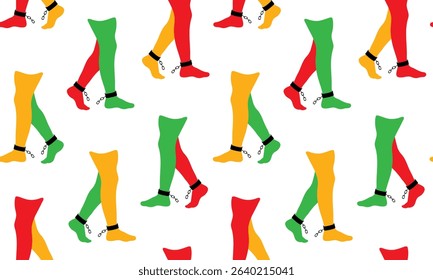 juneteenth freedom celebration seamless pattern abstract design breaking shackles african american history heritage emancipation racial equality