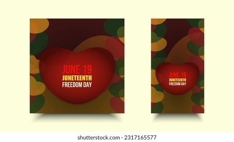 Juneteenth Freedom Day abstract veactor illustration. Geometric social media shape. Vector background for ads, poster, card, banner. june 19