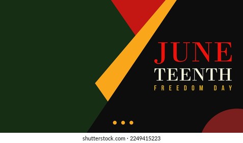 Juneteenth Freedom Day abstract vector illustration. Geometric background shape. Vector banner for ads, social media, card, poster. june 19